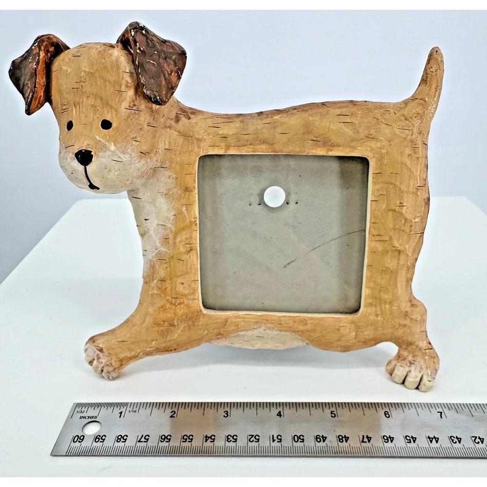 Dog Shaped Picture Frame Puppy Photo‎ Frame Rustic Wood Pet Lover Desk Decor